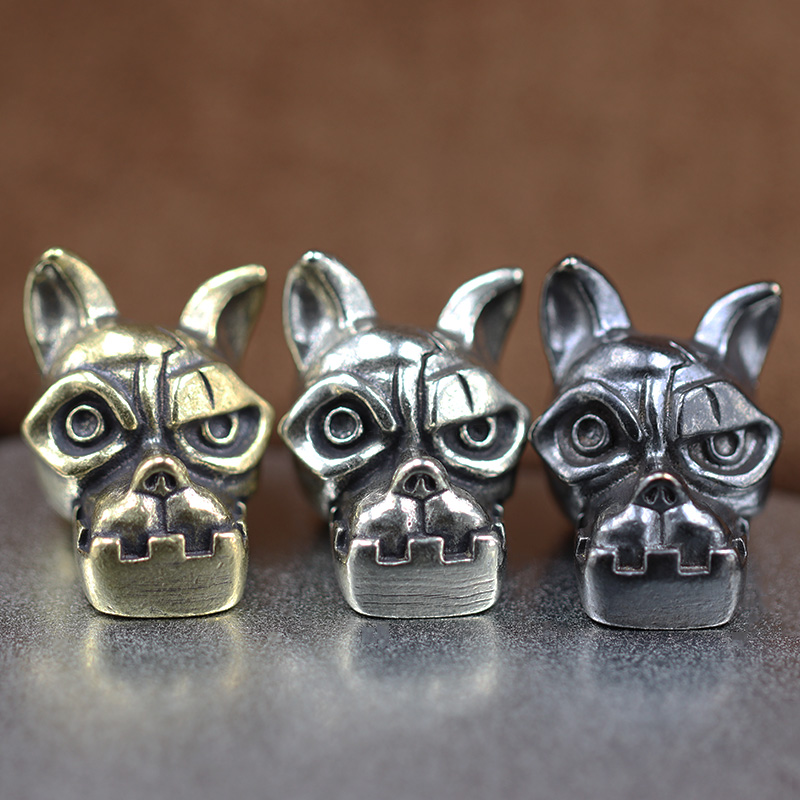 Edc Carry Kit - Bulldog Head Brass Knife Bead EDC